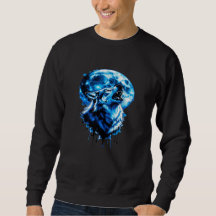 Heulender Mondwolf-Tattoo-T-Shirt — Blue Ink Dream