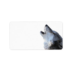 heulender Wolf Adressaufkleber