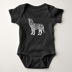 Heulender Wolf Baum Kunst Baby Strampler