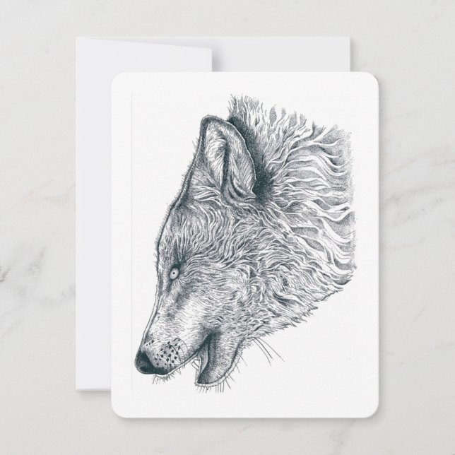 Heulender Wolf Dankeskarte (Vorderseite)