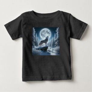Heulender Wolf im Winter Baby T-shirt