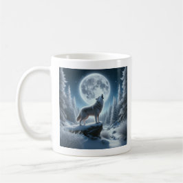 Heulender Wolf im Winter Kaffeetasse