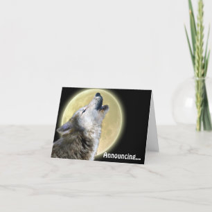 Heulender Wolf Kunst-Wildtier-Ankündigungskarte Ankündigung