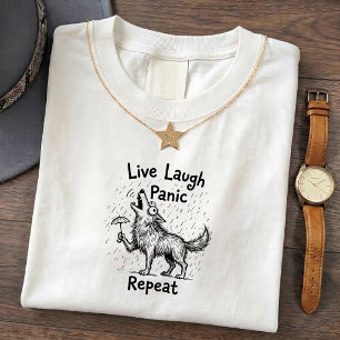 Heulender Wolf Lustiger Lebe Lache Panik Humor T-S T-Shirt