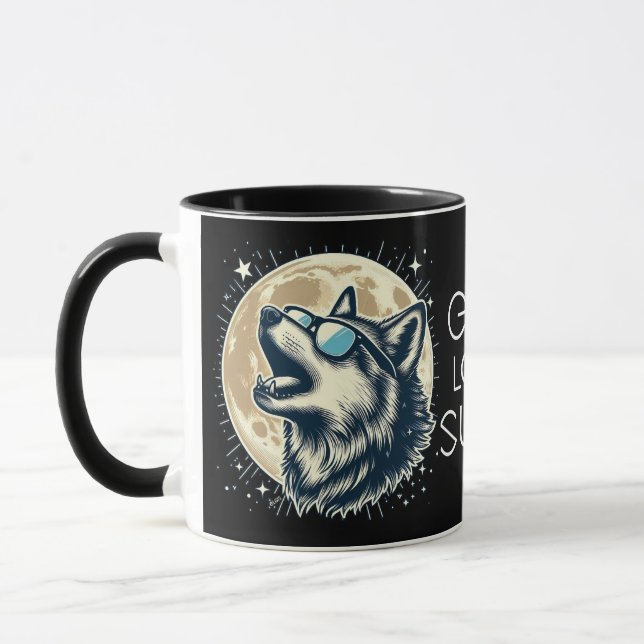 Heulender Wolf mit Sonnenbrille – ELGIS Tasse (Links)
