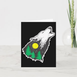 Heulender-Wolf-Mond-Wald-Umweltschutz Karte