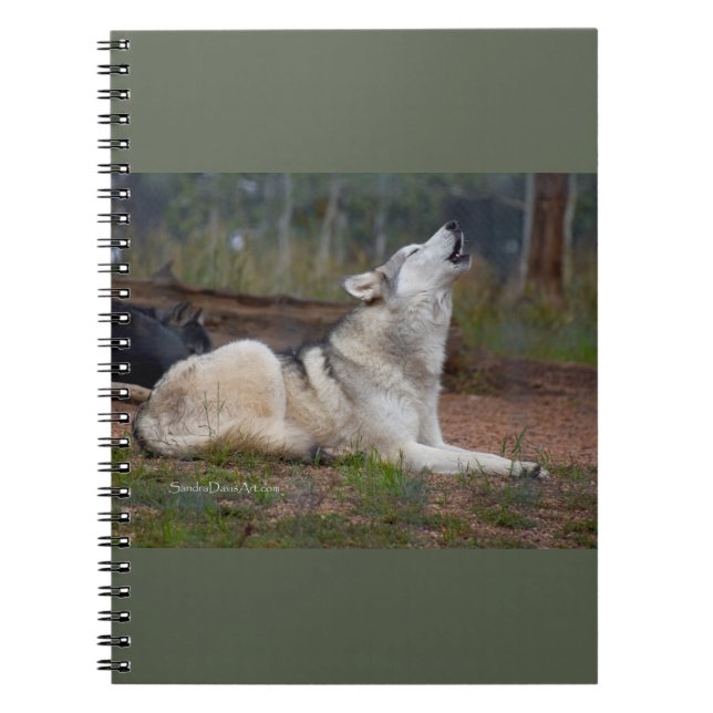 Heulender Wolf Notizbuch Notizblock (Vorderseite)