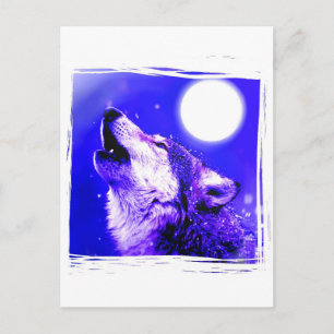 Heulender Wolf Postkarte