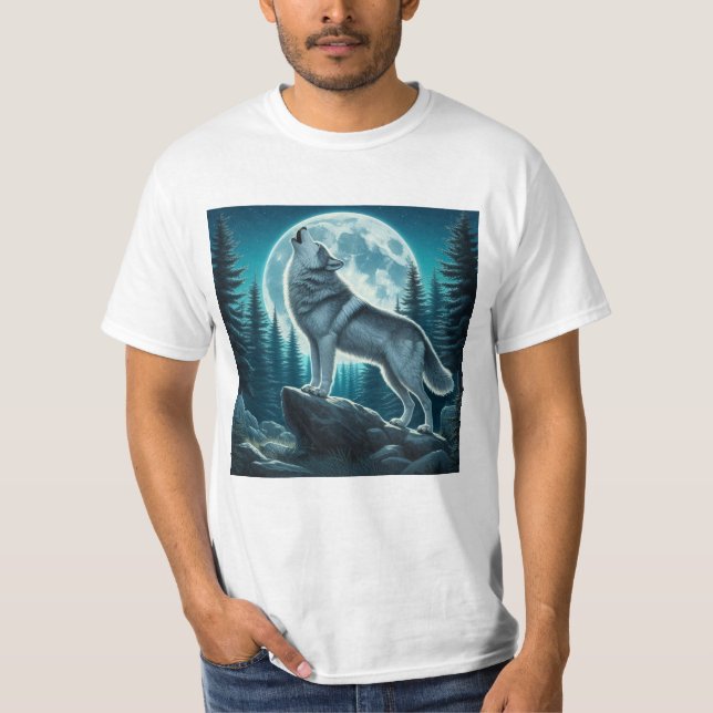 Heulender Wolf T-Shirt (Vorderseite)