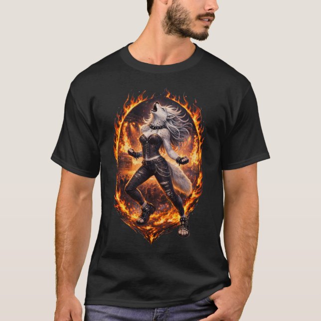 Heulender Wolf T-Shirt (Vorderseite)