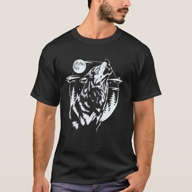 Heulender Wolf T-Shirt (Vorderseite)