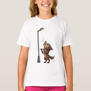 Heulender Wolfswelpe unter Straßenlaterne für Kind T-Shirt