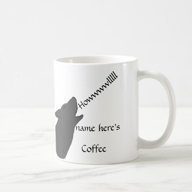 Heulenwolf-Gesicht addieren Namen Kaffeetasse (Rechts)