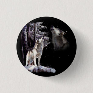 Heulenwolf-Tier-Knopf Button