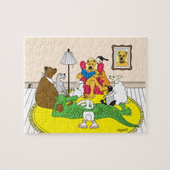 Heure de l'histoire de l'animal Puzzle (Horizontal)