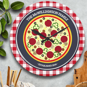 Heure de pizza amusante horloge murale personnalis