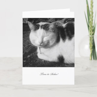 Heure de se détendre Chat - Carte de retraite vide