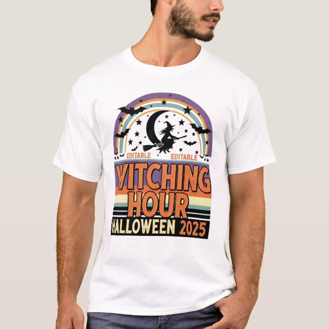 Heure de sorcière T-shirt Halloween 2025 (Devant)