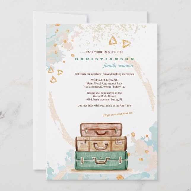 Heure de voyager invitation de la Réunion (Devant)