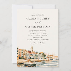 Heure dorée Invitation de mariage sur la côte adri