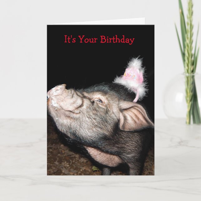 Heure du porc, carte d'anniversaire de porc (Devant)
