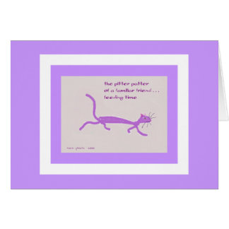 Heure du repas - carte heureuse de chat