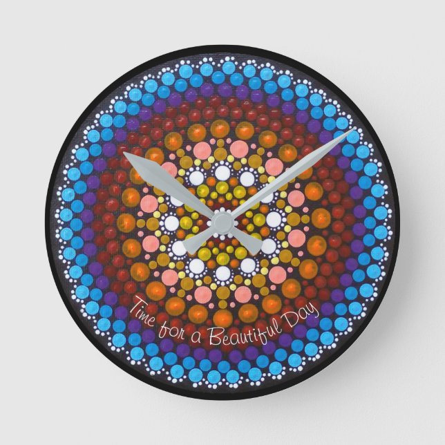 Heure pour une belle journée Mandala Horloge (Recto)