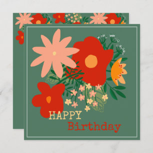 HEUREUSE carte de voeux d'anniversaire original fl