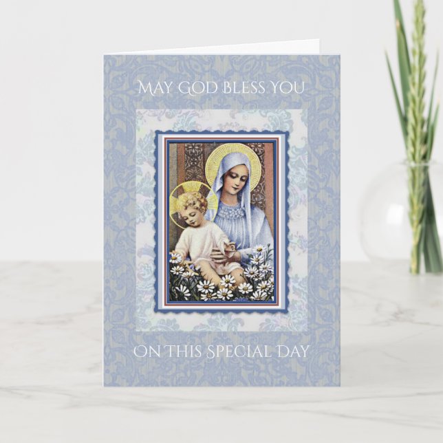 HEUREUSE CARTE RELIGIEUSE MARIE DE LA JOURNÉE DE L (Devant)