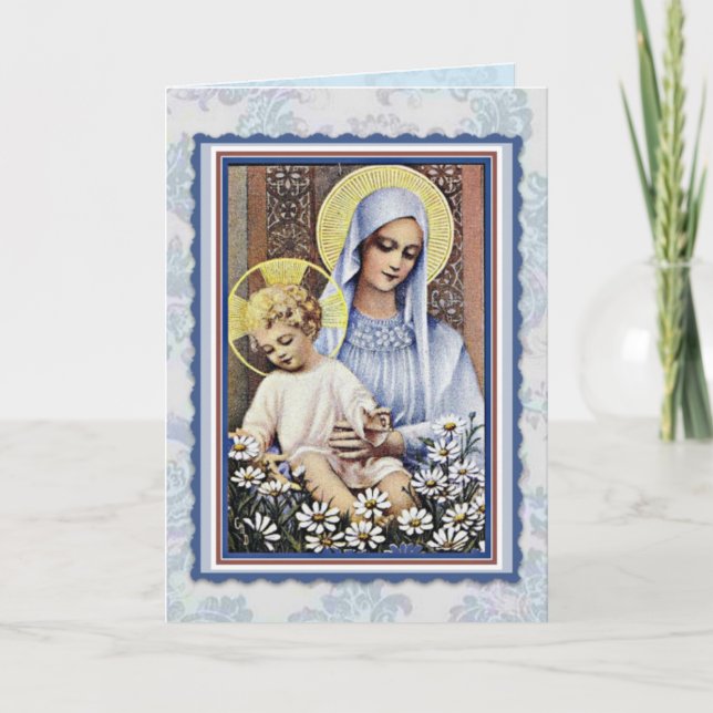 HEUREUSE CARTE RELIGIEUSE MARIE DE LA JOURNÉE DE L (Devant)