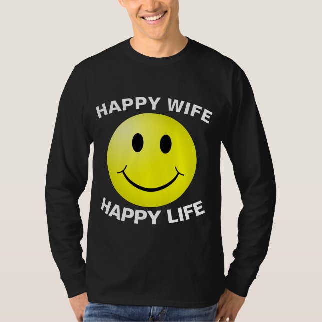 HEUREUSE FEMME HEUREUX T-shirts DE LA VIE (Devant)
