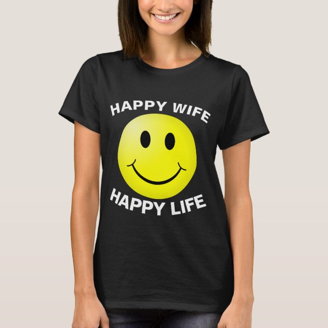 HEUREUSE FEMME HEUREUX T-shirts DE LA VIE (Devant)