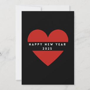 HEUREUSE NOUVELLE ANNÉE 2025 Coeur rouge Carte de 