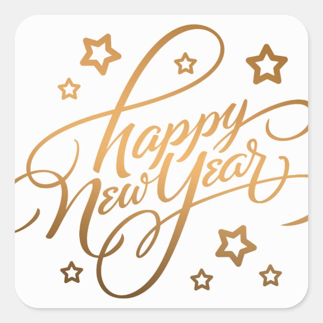 HEUREUSE NOUVELLE ANNÉE À LA MAIN | STICKER (Devant)