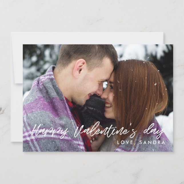 Heureuse Sainte-Valentin carte photo moderne (Devant)