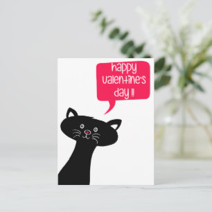 HEUREUSE SAINTE-VALENTIN ! Carte postale Cute Chat