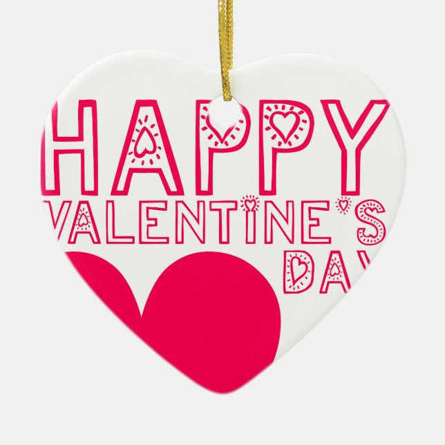 Heureuse Sainte-Valentin Cute typo Coeur ornement (Devant)
