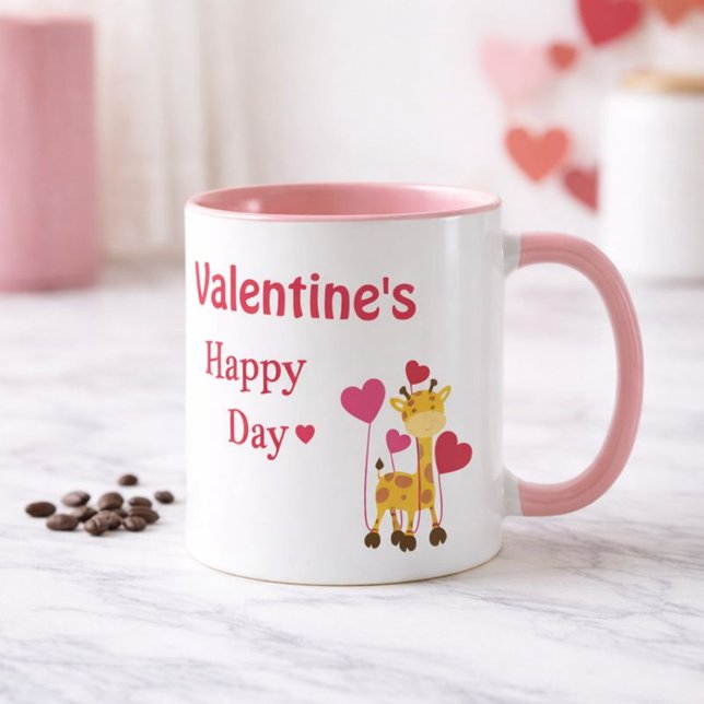Heureuse Sainte-Valentin Maman Safari thème Mug (Créateur téléchargé)