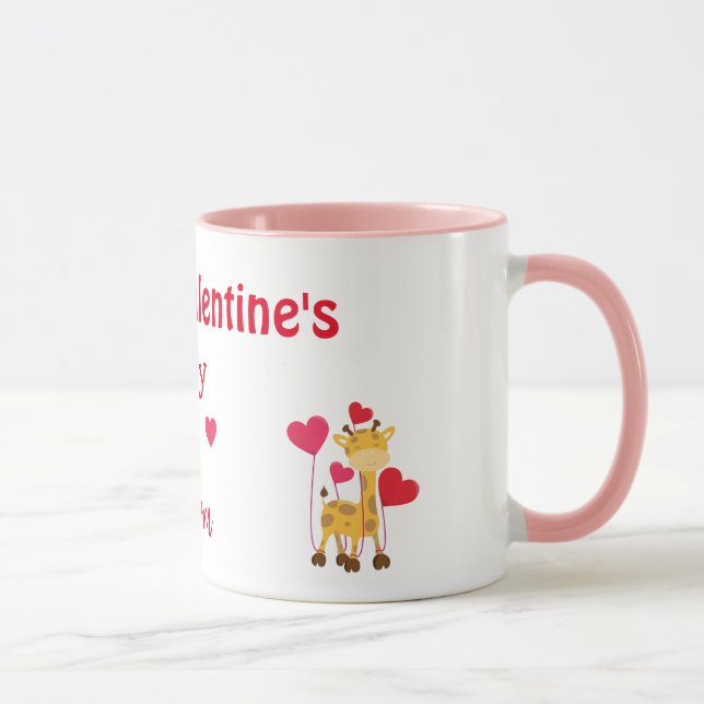 Heureuse Sainte-Valentin Maman Safari thème Mug (Droite)