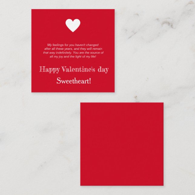 Heureuse Sainte-Valentin personnalisé à ma carte d (Devant / Derrière)