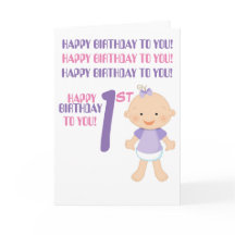 "HEUREUX 1ER ANNIVERSAIRE !" Carte de vœux