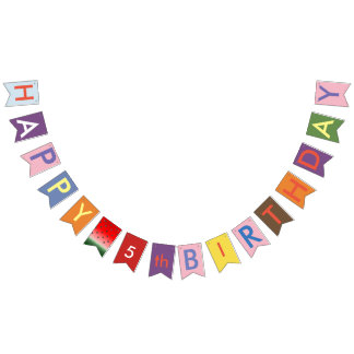 heureux 5e anniversaire drapeaux de bottes