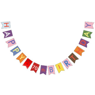 heureux 70e anniversaire drapeaux de bunting