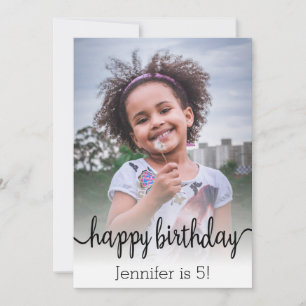 heureux anniversaire chic carte photo calligraphie