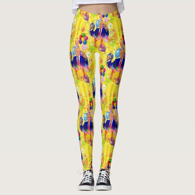 heureux anniversaire donald trump leggings (Devant)