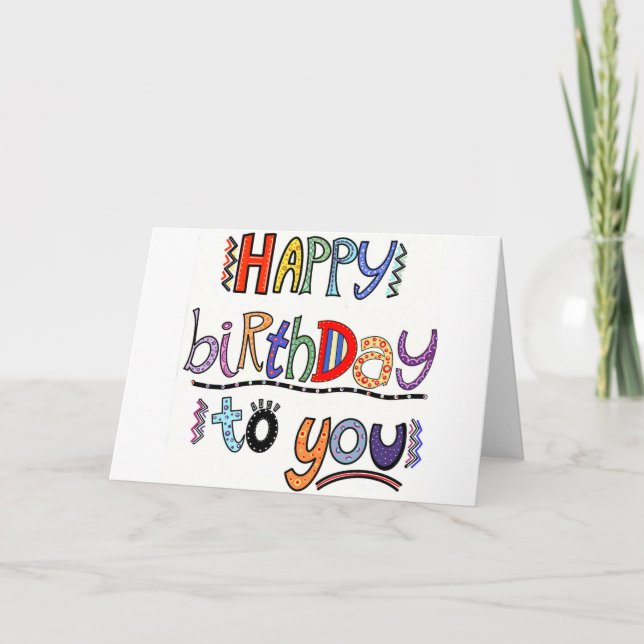 Heureux Anniversaire Folded Greeting. Carte (Devant)