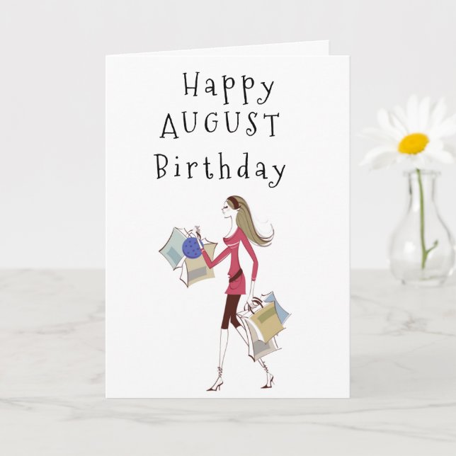 HEUREUX ***AOÛT*** ANNIVERSAIRE POUR **HER** CARTE (Petite plante)