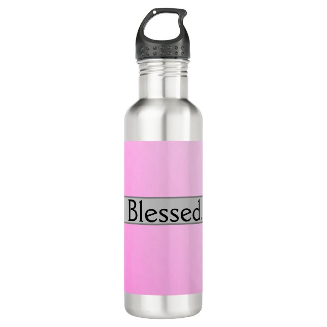 Heureux. Bouteille en acier inoxydable personnalis (Devant)