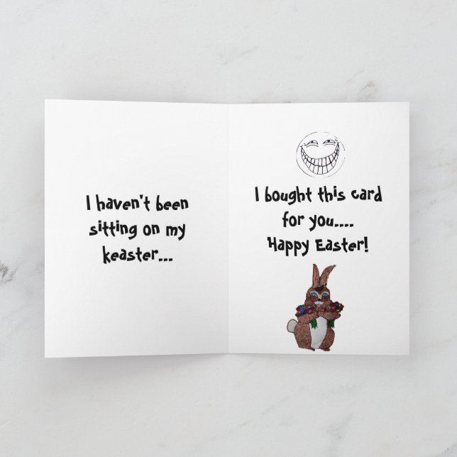 HEUREUX BUNNY DE PÂQUES AVEC carte ROSE (Intérieur)