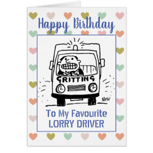 Heureux conducteur de camion d'anniversaire